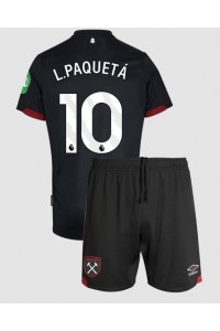 West Ham United Lucas Paqueta #10 Jalkapallovaatteet Lasten Vieraspeliasu 2024-25 Lyhythihainen (+ Lyhyet housut)